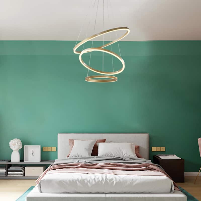 Gold Aluminum LED Lighting With 3 LED Rings - N/A