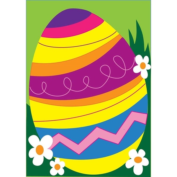 Colorful Striped Easter Egg Garden Flag 13" x 18" - N/A