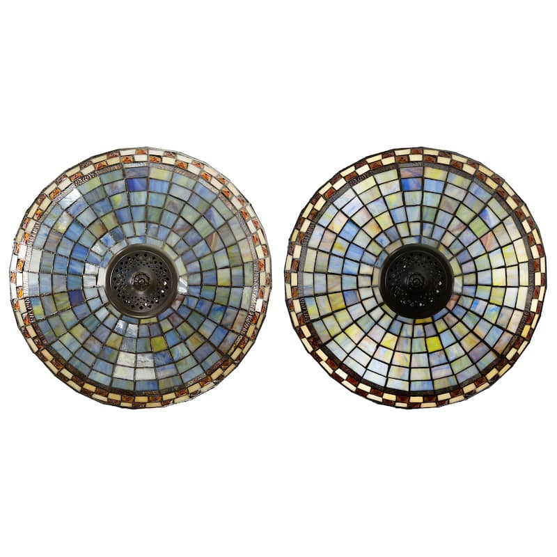 Victoria River of Goods Multicolor Stained Glass Dome Shade 64-Inch Floor Lamp - 18" x 18" x 64"