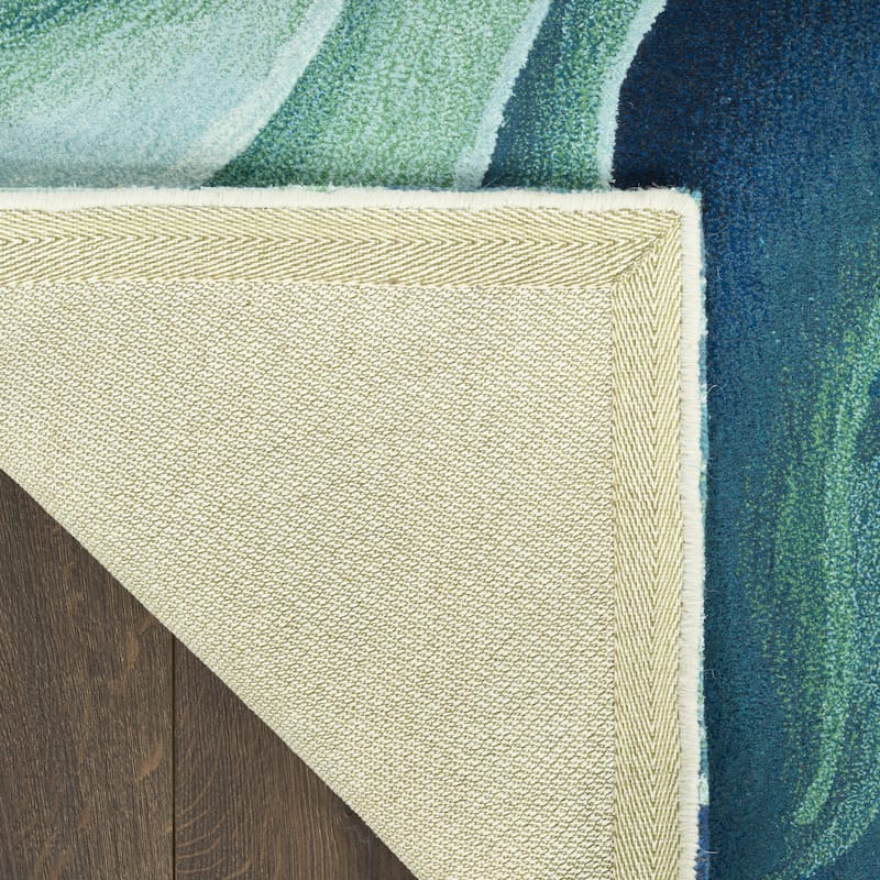 Nourison Prismatic Silver Green Modern Luxe Hand-Tufted Indoor Rug