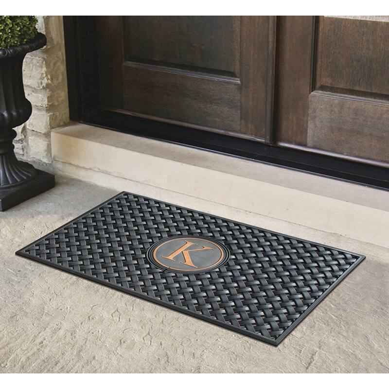 A1HC 100% Pure Rubber Monogrammed Front Door Mat 24" x39" Indoor Outdoor Doormat