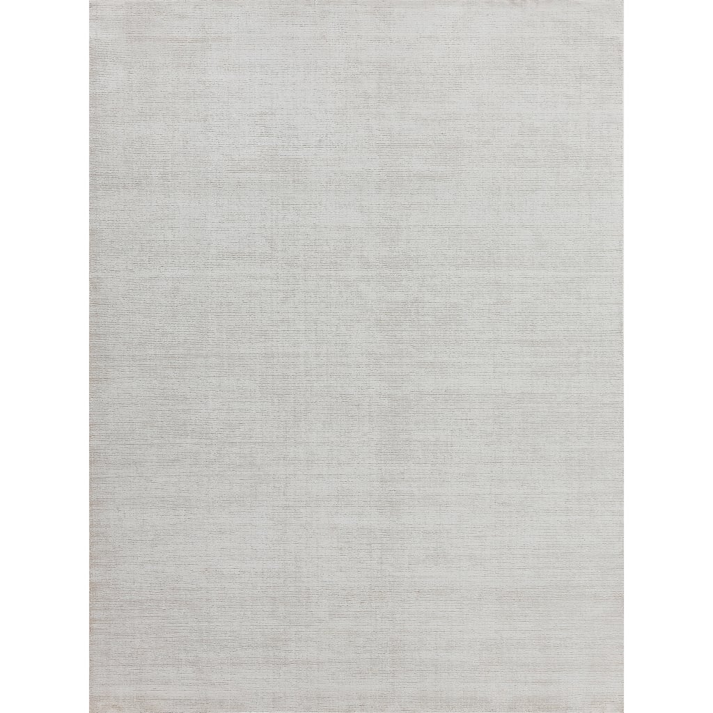 EXQUISITE RUGS Duo Hand-loomed Wool/Bamboo Silk White/Beige Area Rug.