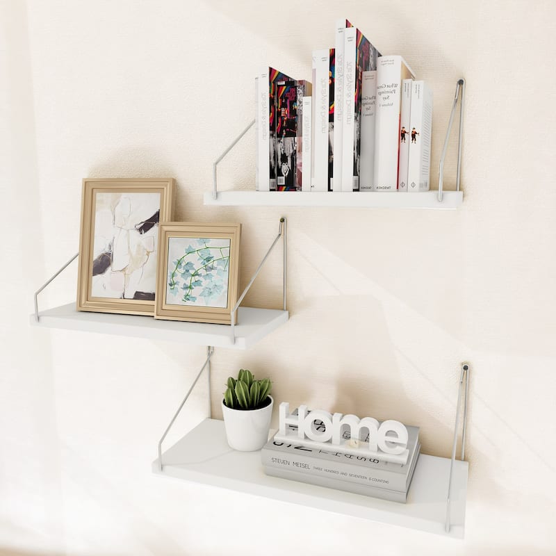 Wall Shelves Set of 3, Floating Shelves, Wall Mounted, Display, Wall Decor, Hanging Shelf for Living Room, Kitchen