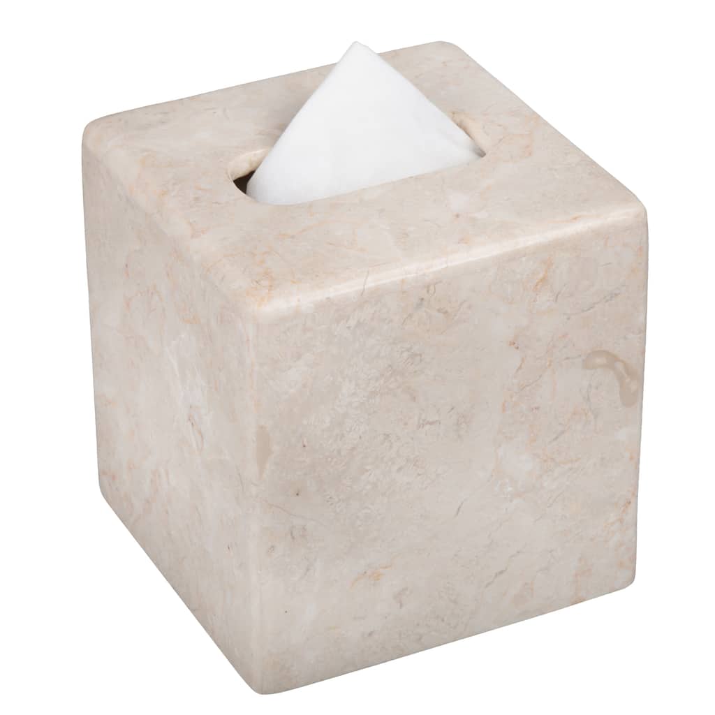 Creative Home Champagne Marble Tissue Box Holder Tissue Paper Cover - Beige