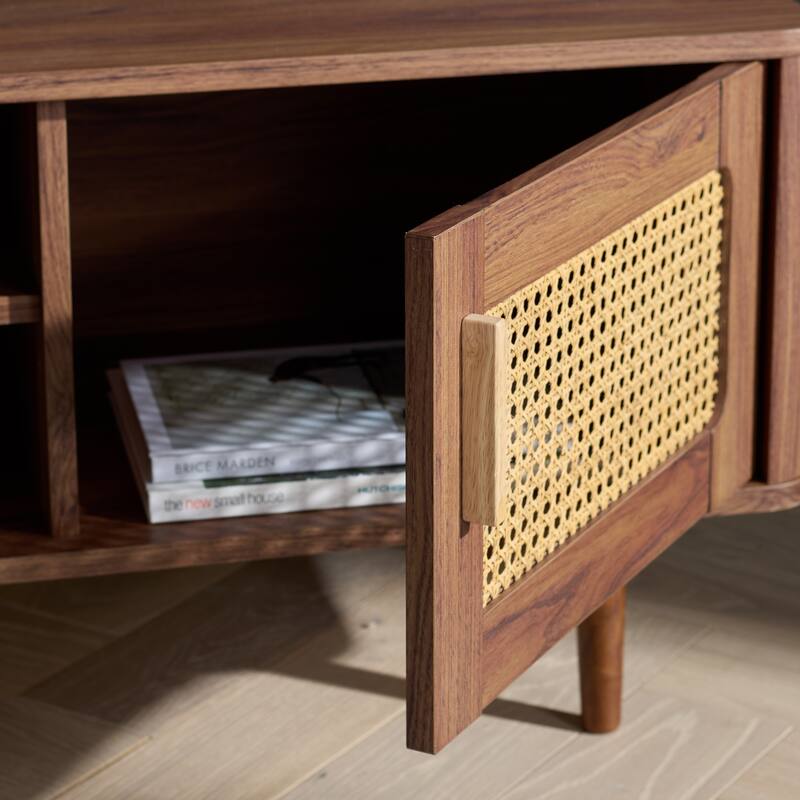 SAFAVIEH Home Ders 2-Shelf 2-Door Sideboard/TV Stand - 55"W x 16"D x 18"H