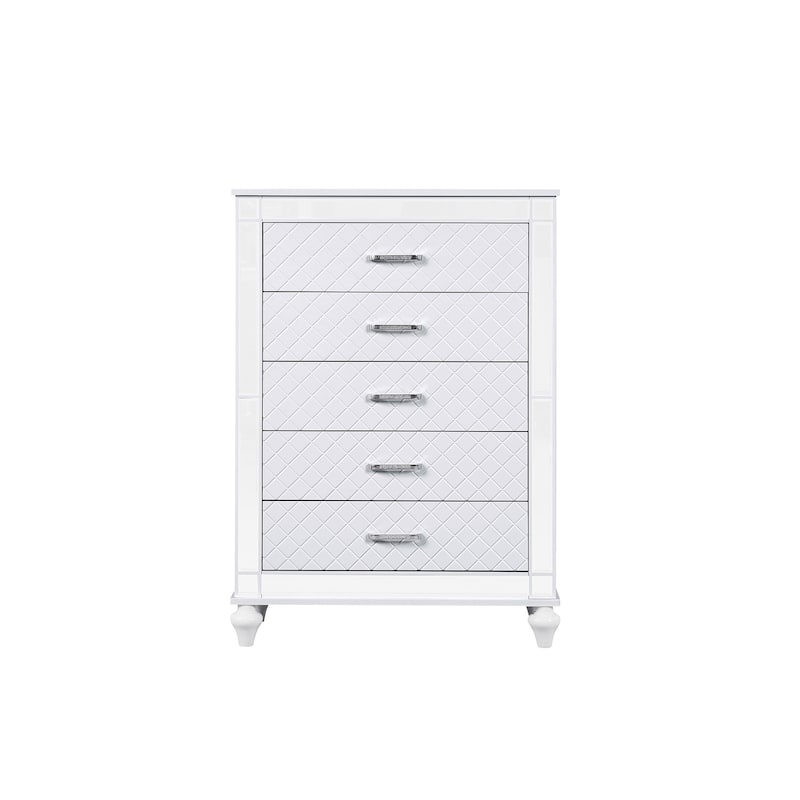 Livorno Gunmetal 5-Drawer 36 in. W Chest of Drawers - White