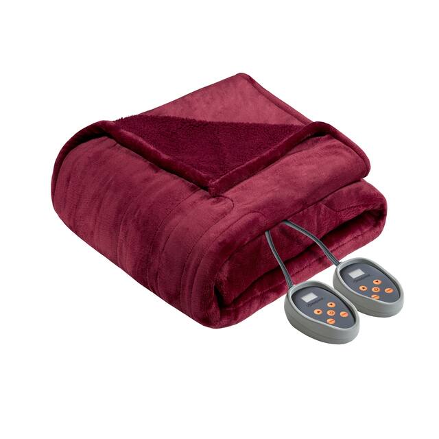 Beautyrest Solid Microlight to Berber Heated Blanket