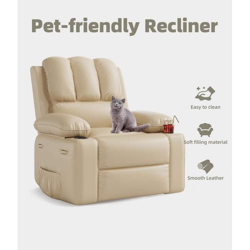 360° Swivel Oversized Recliner Chairs with Heat and Massage