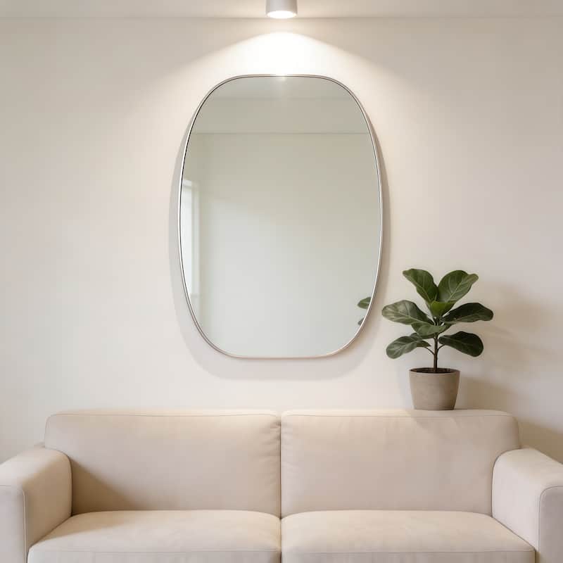 30x40 in Metal Framed Oval Vanity Bathrrom Mirror for Wall