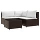 preview thumbnail 99 of 100, vidaXL Patio Corner Sofa with Cushions Black/Brown/Gray Poly Rattan