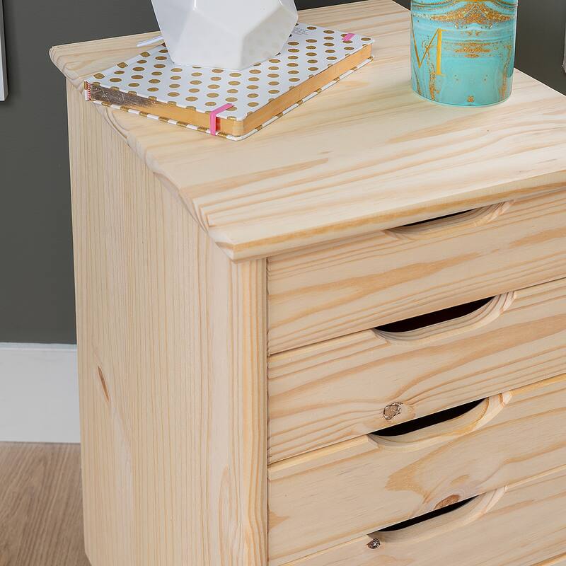 Wooden Storage Cabinet with Casters- 25.75" - Beige