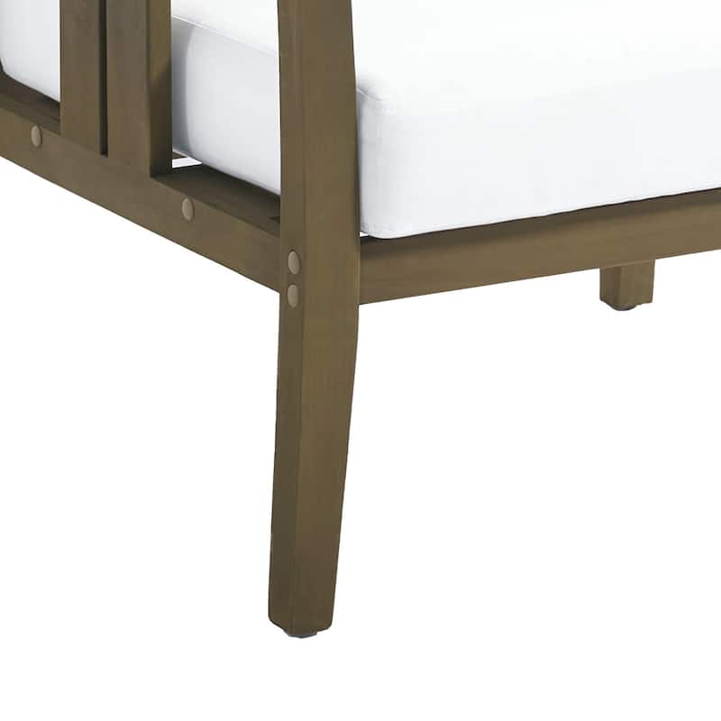 Casual 29"W Outdoor Patio Armchair Set In Solid Teak Wood with Cushion