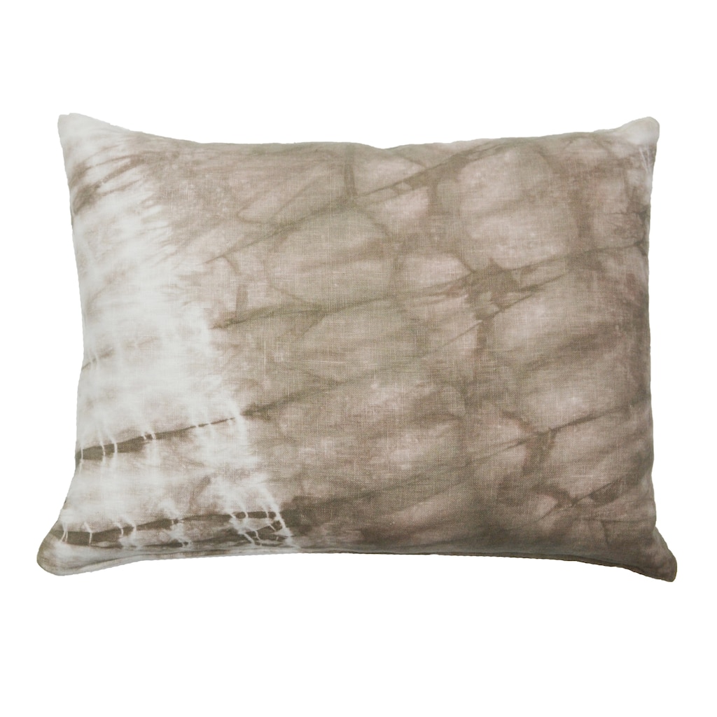 Jiti Indoor Modern Hand dyed Tie dye Shibori Patterned Italian Linen Rectangle Lumbar Pillows 14 x 18