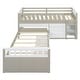 preview thumbnail 16 of 46, L-shaped Space-Saving Twin Loft and Twin Platform Bed Kids Bed with 7 Drawers and Full Guardrails,Ample Storage