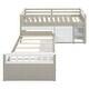 preview thumbnail 32 of 46, L-shaped Space-Saving Twin Loft and Twin Platform Bed with 7 Drawers and Full Guardrail,Loft and Platform Bed