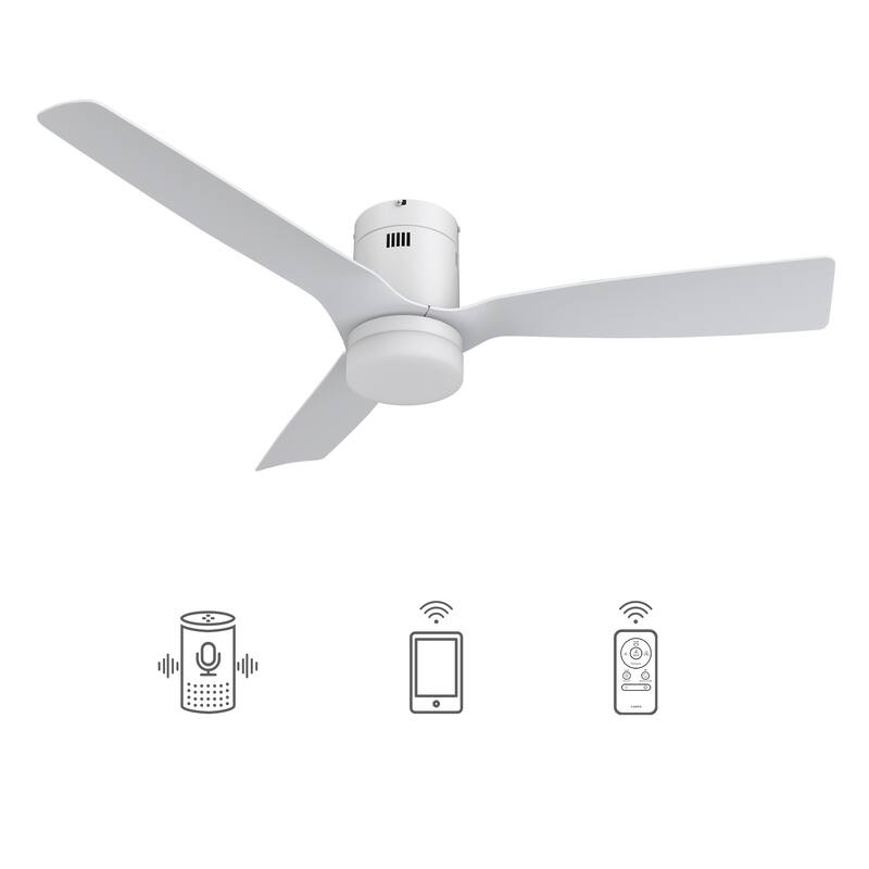 CARRO Pollux 48" ABS 3-Blade Indoor Smart Ceiling Fan with Light and Remote - White