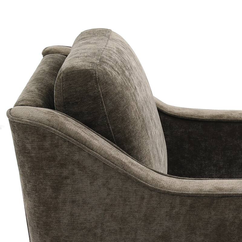 30'' W Vegan Leather/Chenille Swivel Accent Chair with Armrest