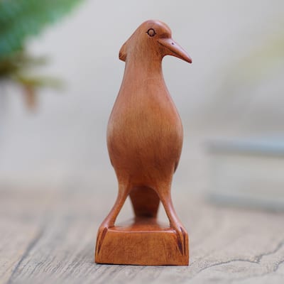 Novica Handmade Baby Dove Wood Statuette