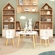 preview thumbnail 6 of 14, Kids Table and 2 Chairs Set,3 Pieces Rabbit Themed Toddler Table and Chair Set,Children Activity Play Table Set Solid Wood Legs