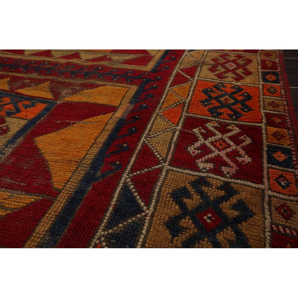 Hand Knotted Kazakh Red Oriental Wool Traditional Oriental Area Rug 4