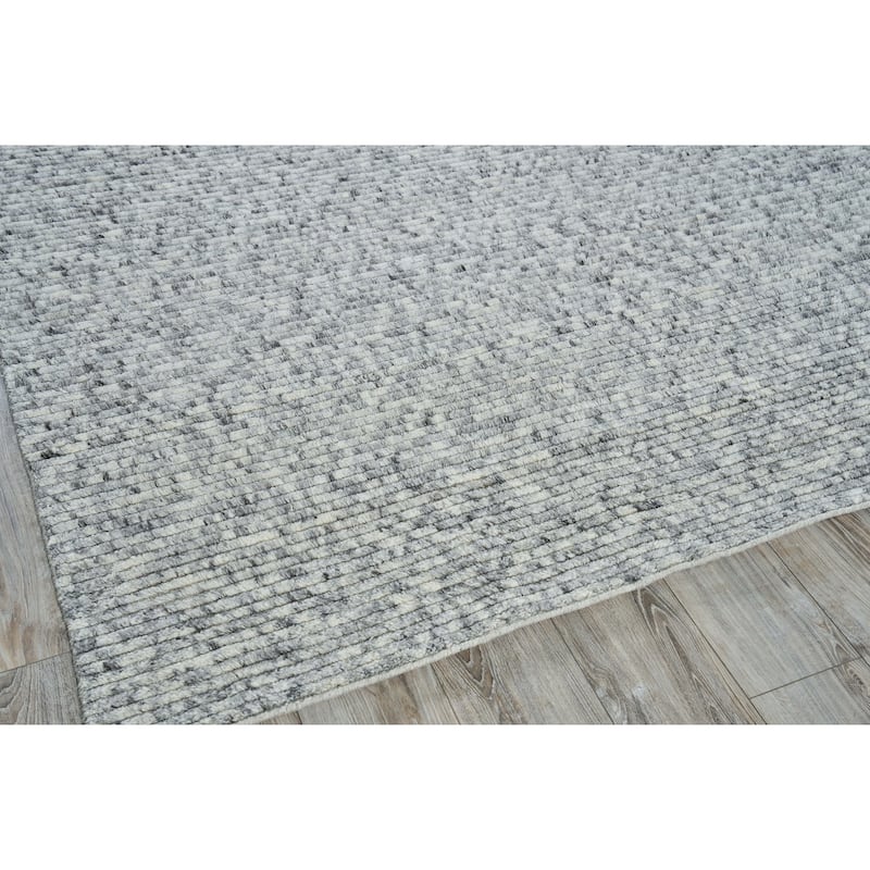 EXQUISITE RUGS Kaza Hand-loomed New Zealand Wool Ivory/Silver Area Rug.