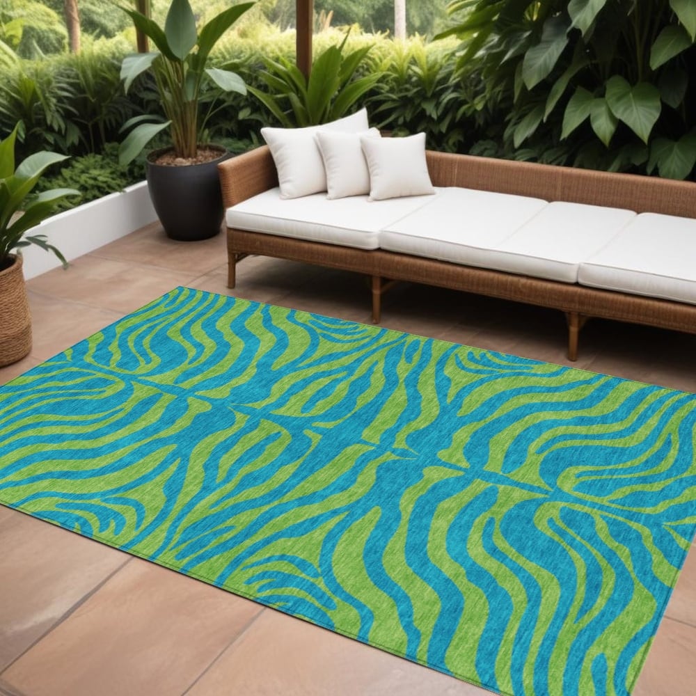 HomeRoots Animal Print Transitional Rectangle Outdoor Rug