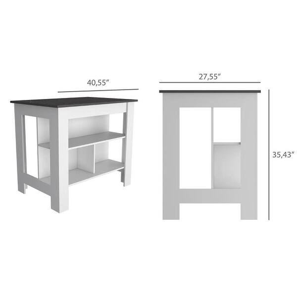 Lindon Composite Wood Indoor Modern Kitchen Island White Bed Bath