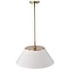 preview thumbnail 2 of 5, Dover 3 Light Large Pendant White with Vintage Brass