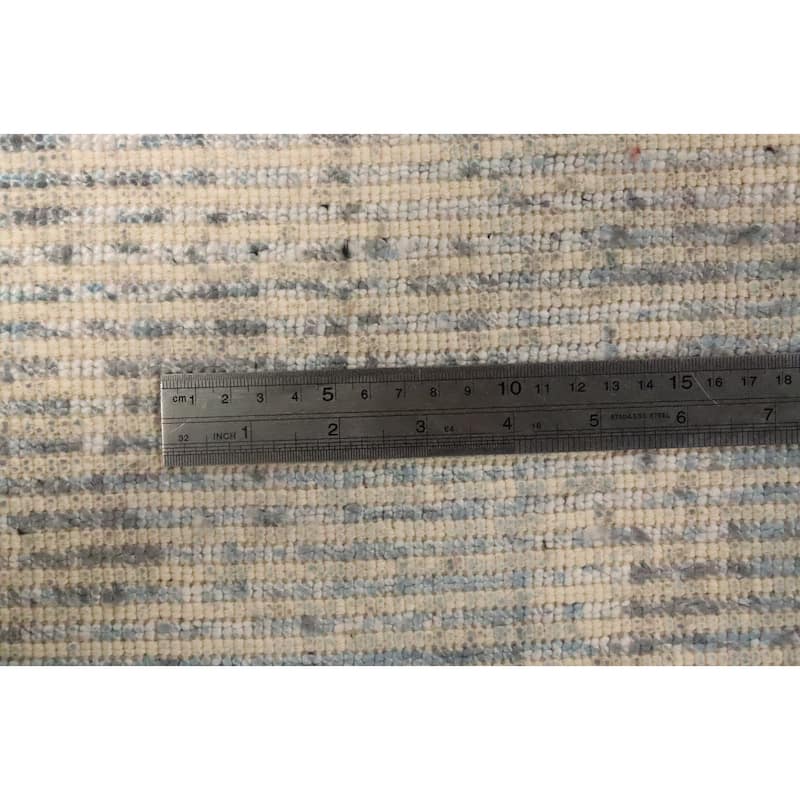 Hand Knotted Oriental Viscose Silk Carpet Modern Abstract Navy Blue & Blues Abstract Area Rug - 4' 0'' X 2' 0''