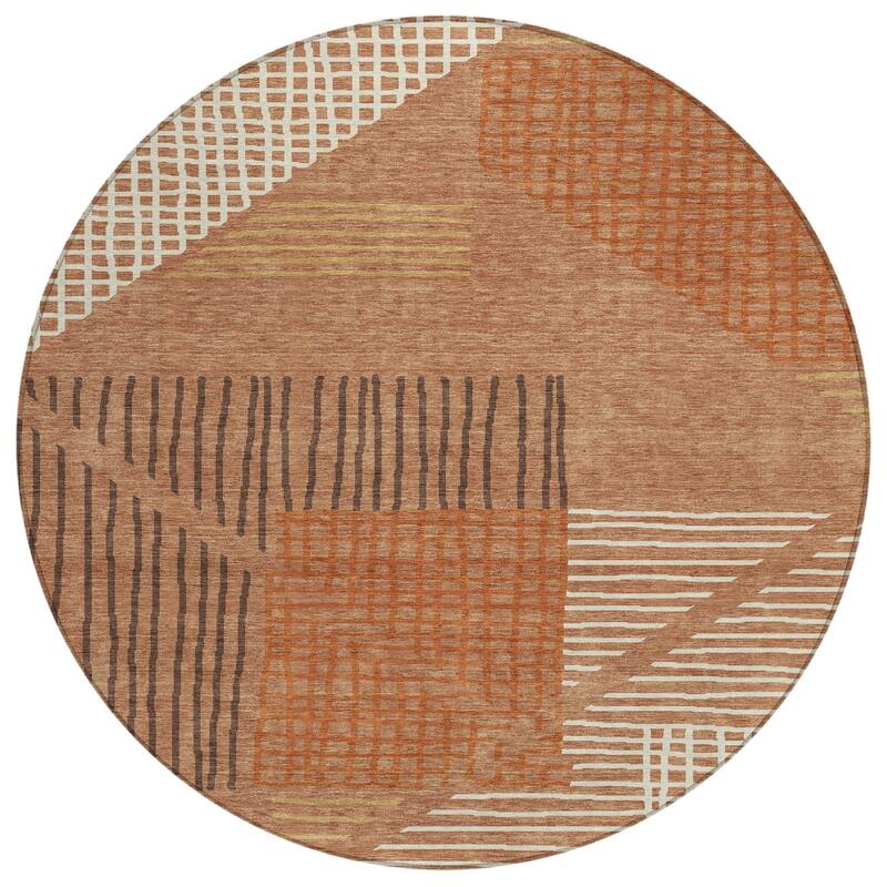 Machine Washable Indoor/ Outdoor Casual Contemporary Chantille Rug