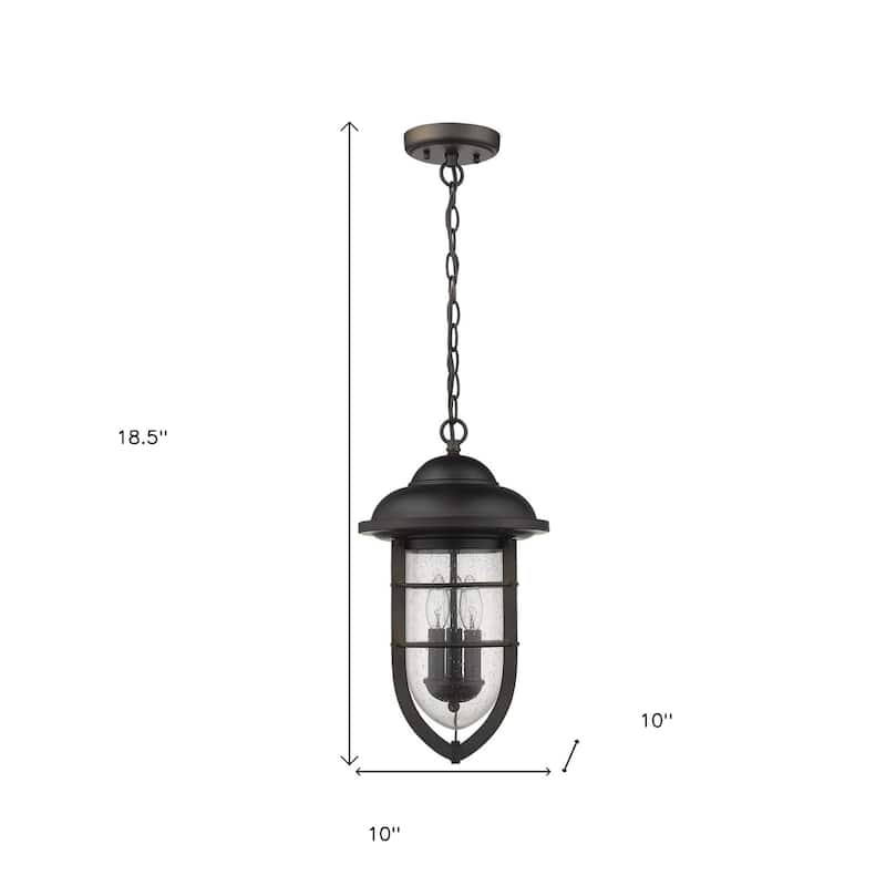 HomeRoots Dylan 3-Light Oil-Rubbed Bronze Hanging Lantern - 10' X '18.5' X '10