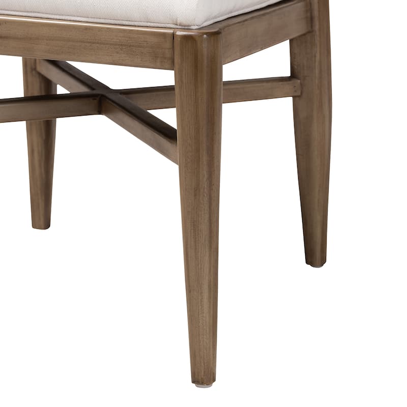 Chloe Modern Bohemian Walnut Brown Finished Mahogany Wood and Natural Rattan Dining Chair