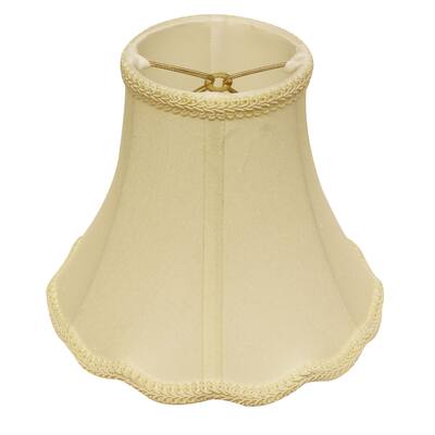 Cloth & Wire Slant Scallop Bell Softback Lampshade with Bulb Clip, Egg