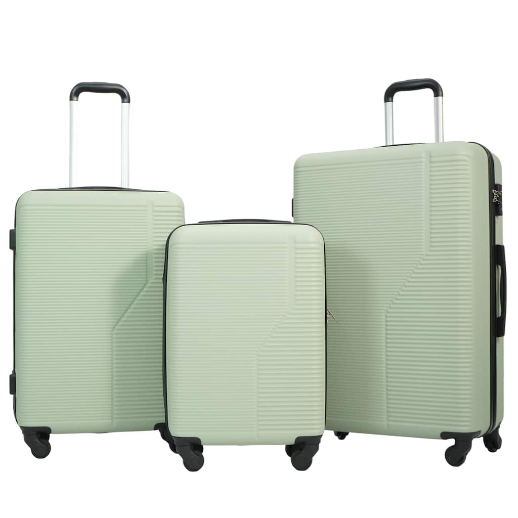 3-Piece Luggage Set ABS Lightweight & Durable Suitcase with Spinner Wheels, TSA Lock, (20/24/28)