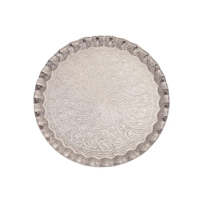 Authentic Turkish Ornament Round Tray for 6 Cups