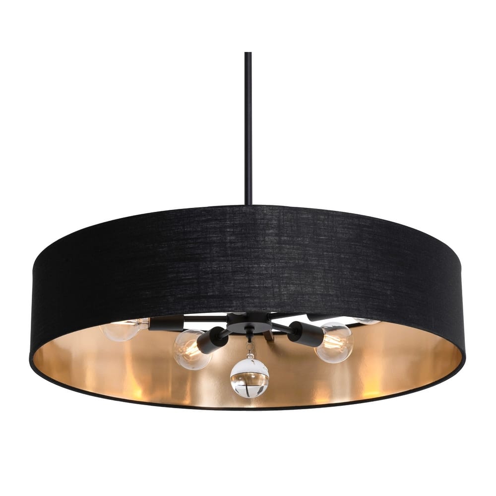 AFX CLNP30MB Pendant 5 Light 30" Wide Crystal Pendant with Fabric