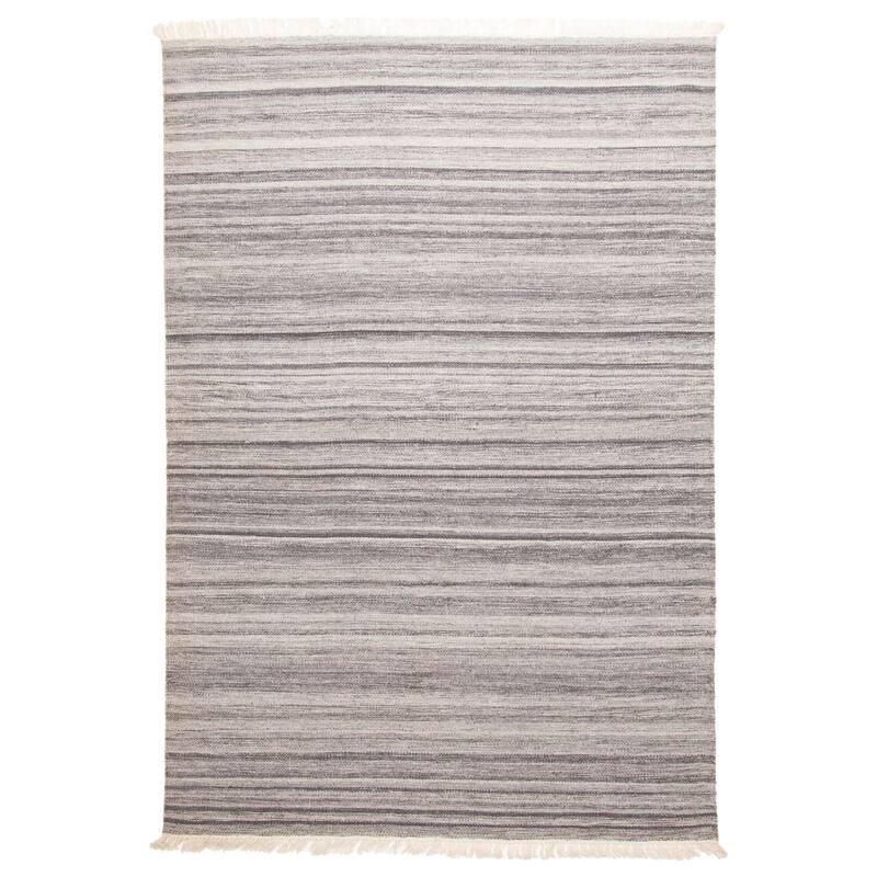 ECARPETGALLERY Flat-Weave Ankara FW Dark Grey Wool Kilim - 5'3 x 7'10