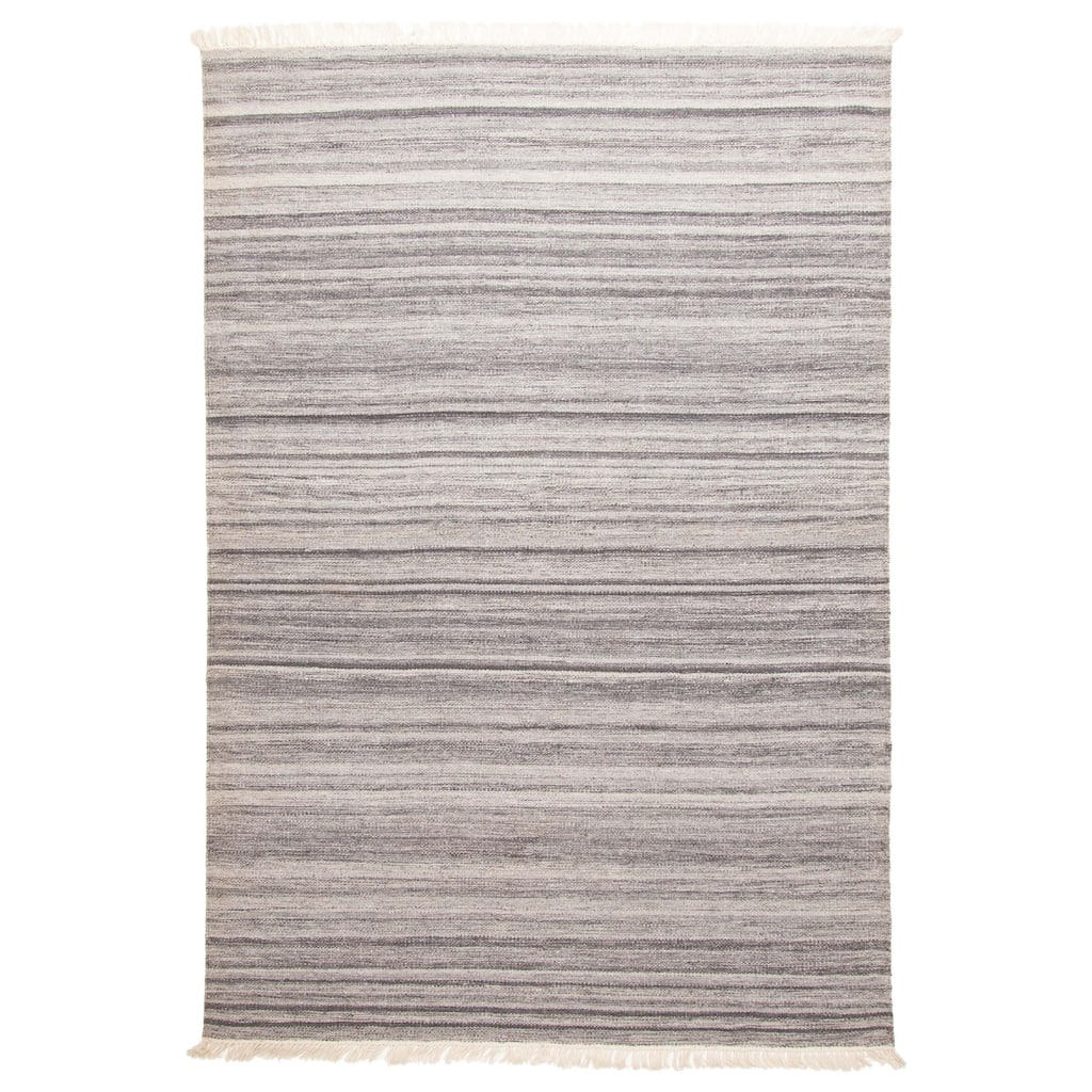 ECARPETGALLERY Flat-Weave Ankara FW Dark Grey Wool Kilim - 5'3 x 7'10