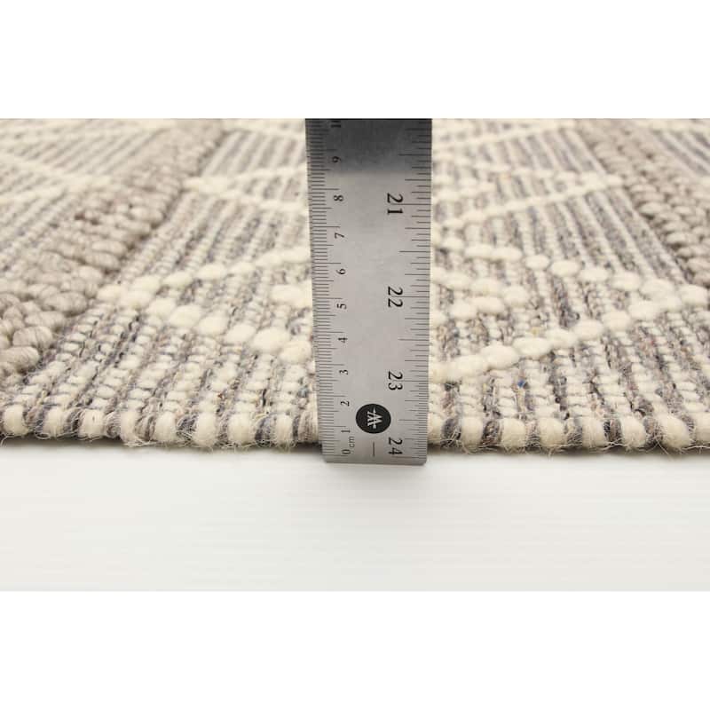 ECARPETGALLERY Braid weave Sienna Taupe Wool Rug - 4'11 x 8'4