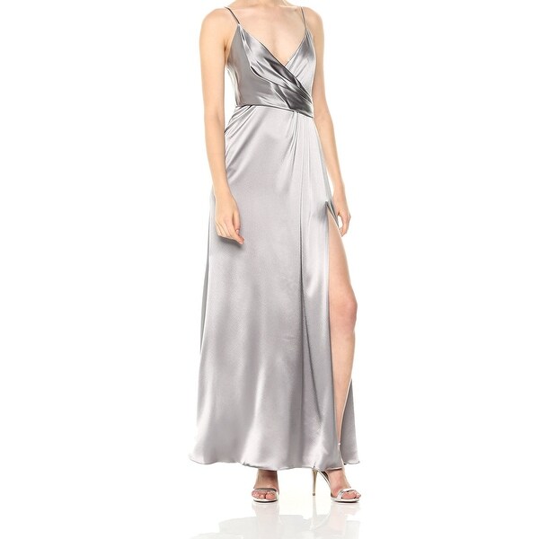 satin faux wrap maxi dress