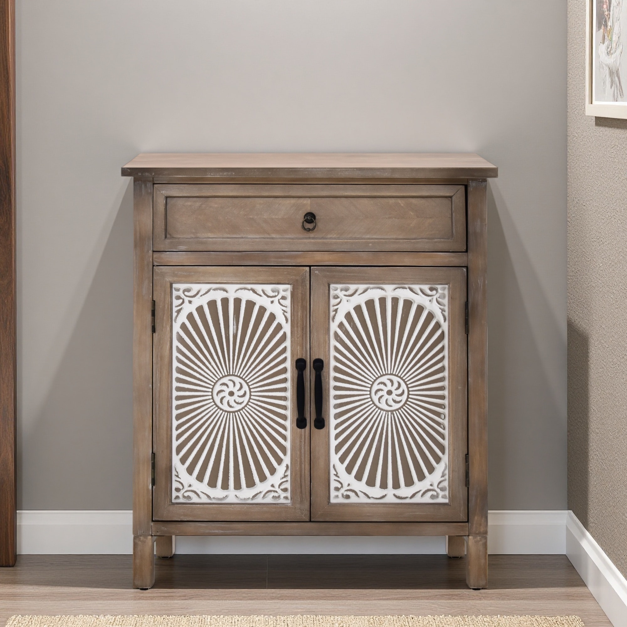 Solid Wood Accent Cabinet with 1 Drawer