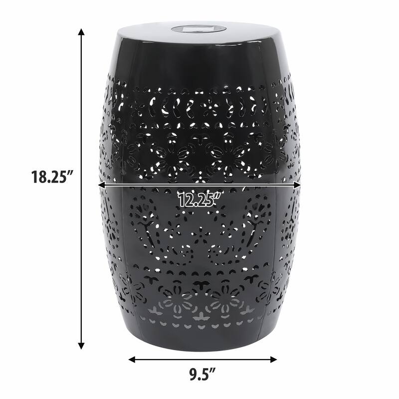 Solar-Powered Side Table with Light - Modern Iron Design, Garden & Patio Accent