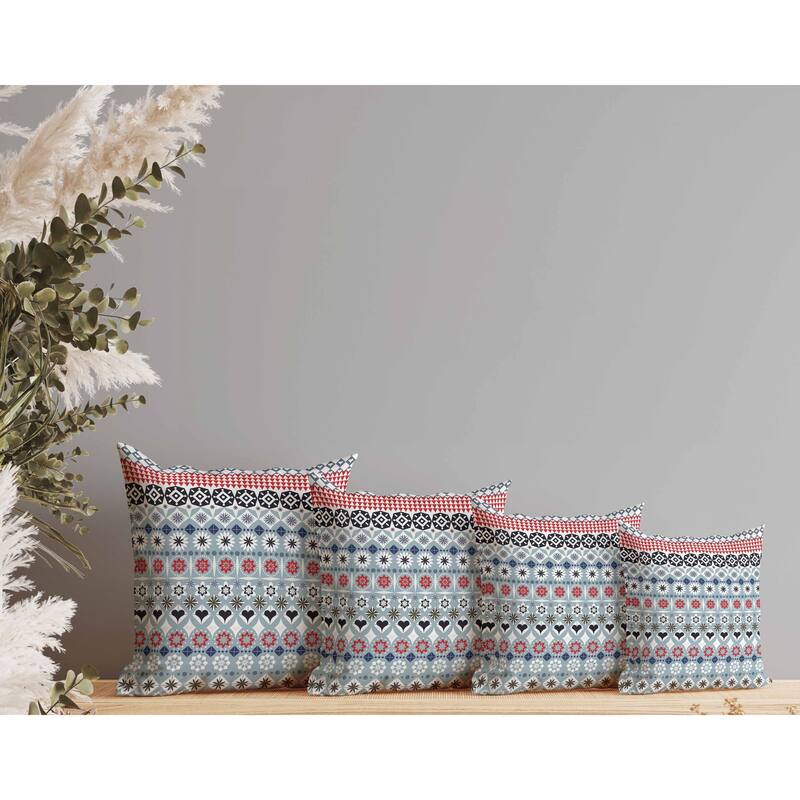 Shape Synergy Faux Suede Reversible Throw Pillow Gray and Blue