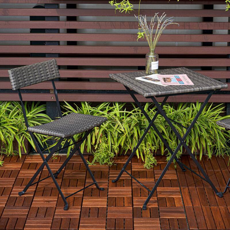 12" x 12" Square Brown Acacia Hardwood Outdoor Flooring for Patio Bancony Pool Side Interlocking Deck Tiles