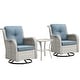 preview thumbnail 105 of 110, Pocassy 3-Piece Outdoor Swivel Bistro Set, Wicker Rocking Chairs