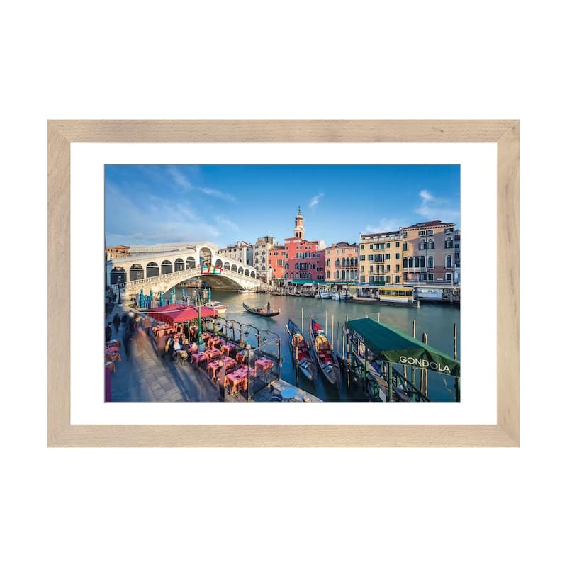 iCanvas "Rialto Bridge, Venice" by Matteo Colombo PFA - Natural - 16x24x1