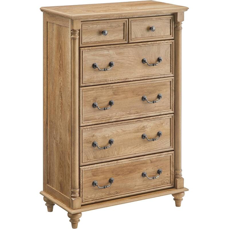 Farmhouse 6 Drawers Dresser Chests, Rustic Wood Chest of Drawers