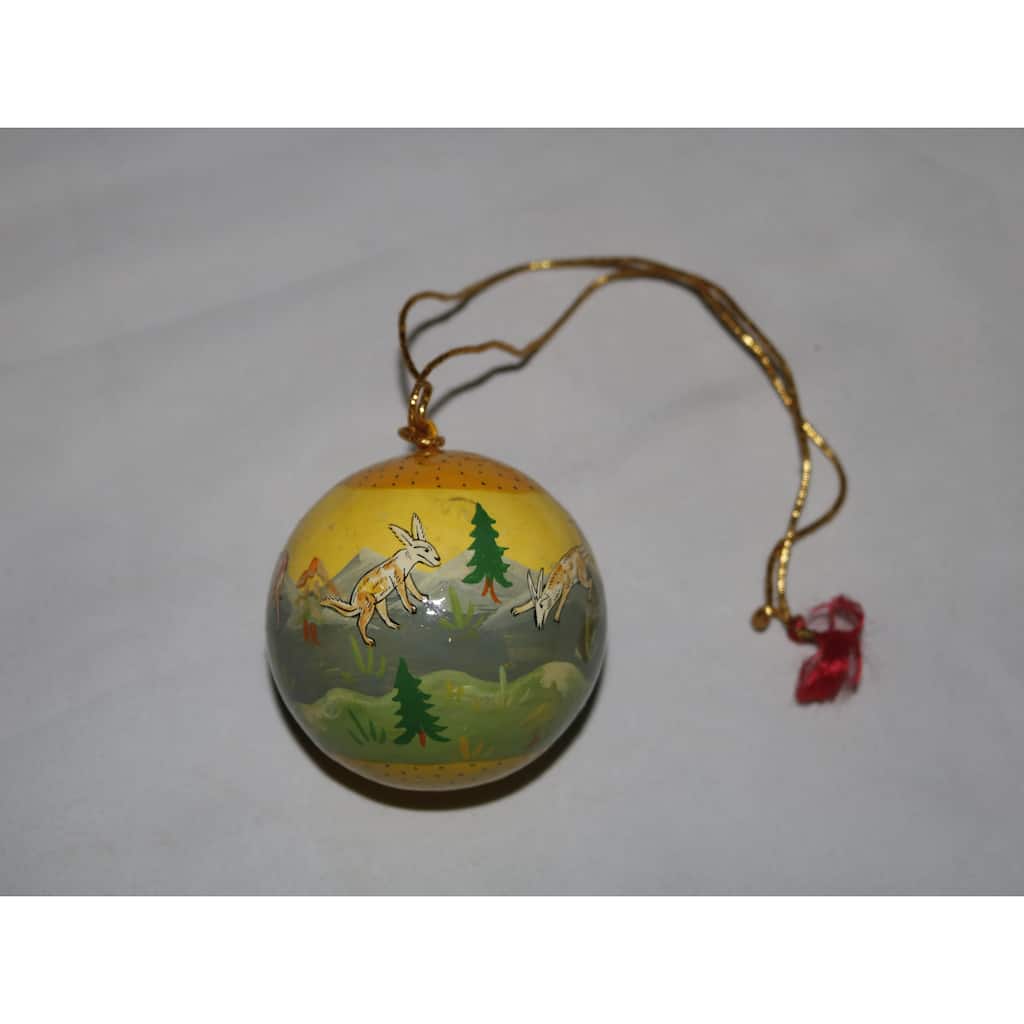 Handmade Christmas Ornaments Hand Painted by Artisan on Recycled Paper - Mir 9.1 - One Size