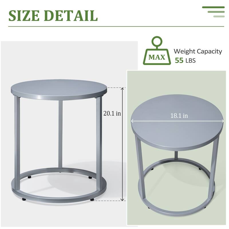 VredHom Patio Outdoor Metal Side Table