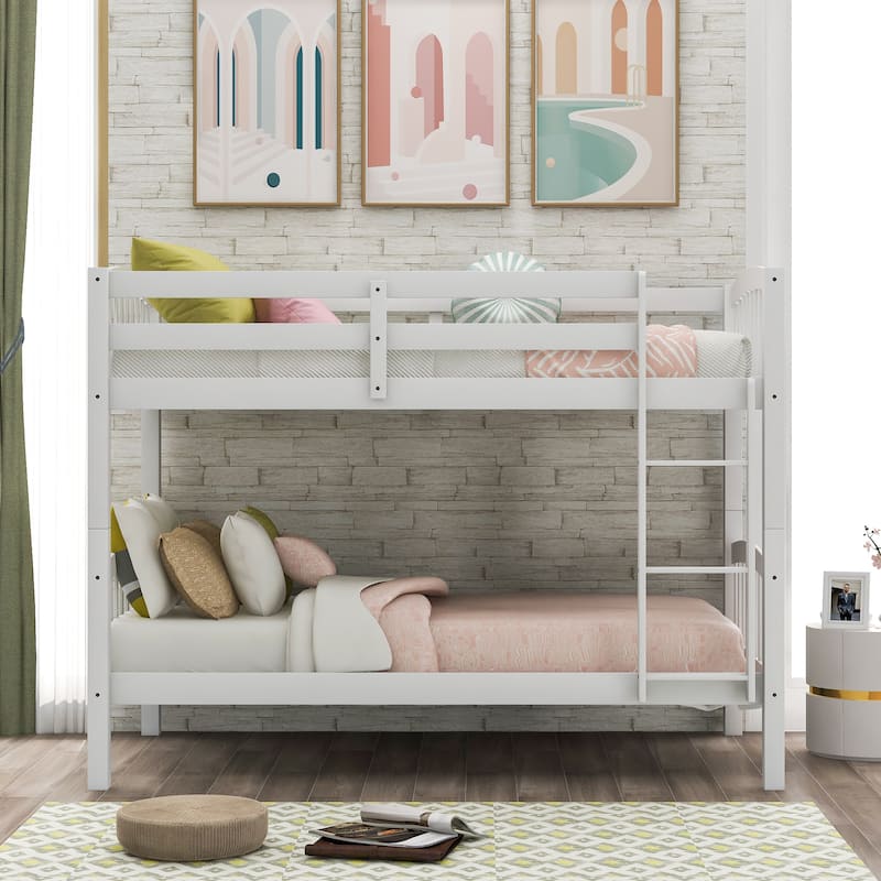 Twin Over Twin Bunk Bed with Ladder